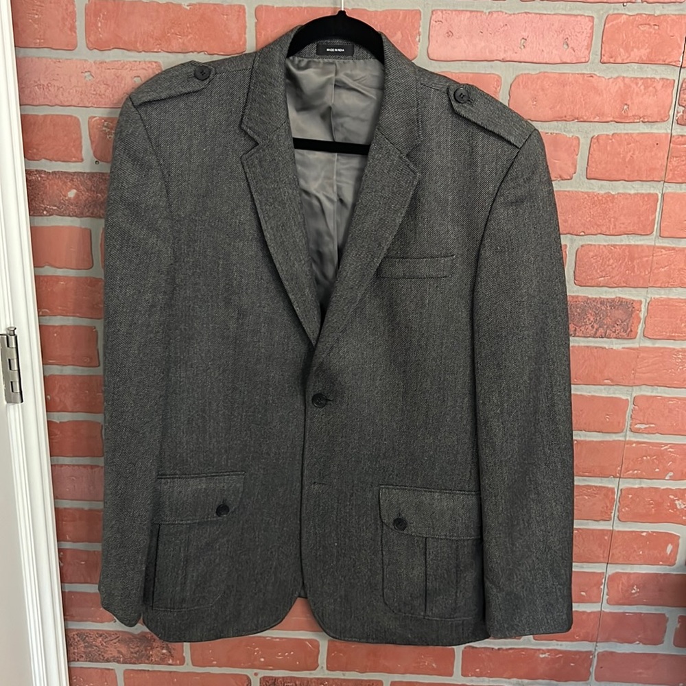 Gray sports coat, 100% wool